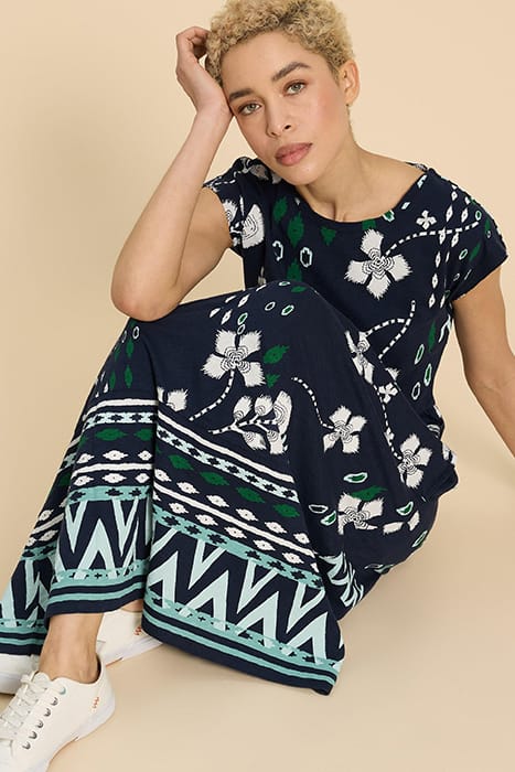 ADDISON COTTON JERSEY DRE NAVY PRINTED 3