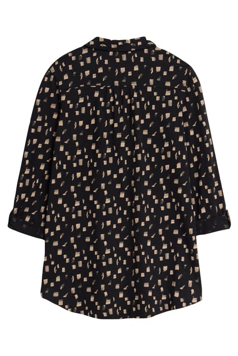 ANNIE LONGLINE SHIRT BLACK PRINTED 2