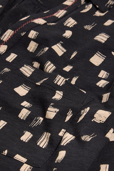 ANNIE LONGLINE SHIRT BLACK PRINTED 3