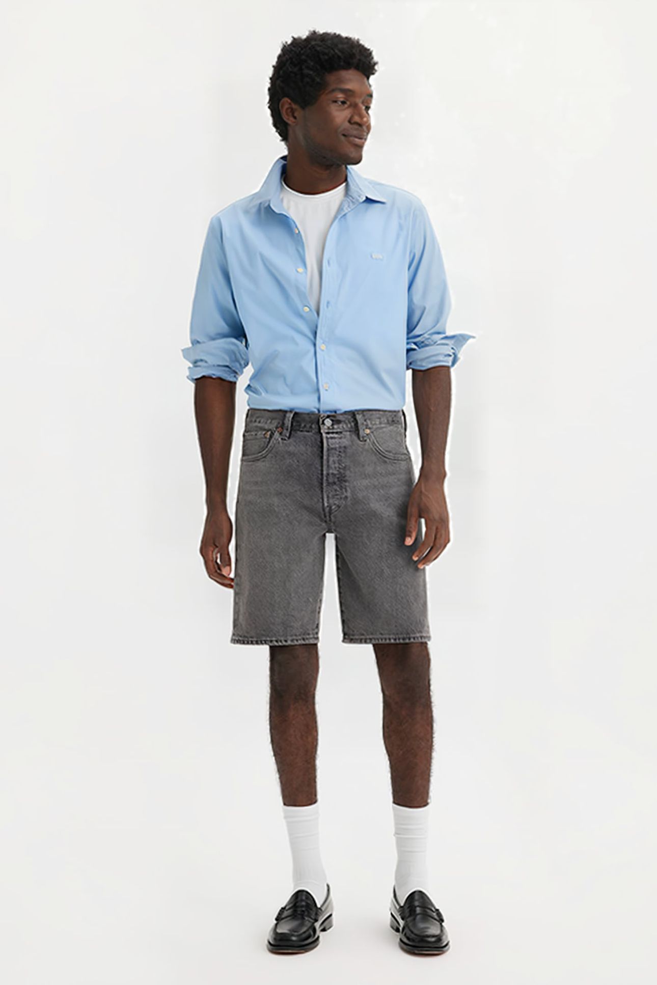 501 DENIM SHORT GREY 1