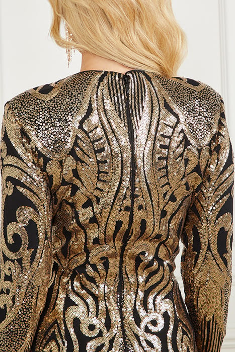 MARCIANO BY GUESS ISLA SEQUIN DRESS BLACK GOLD 8