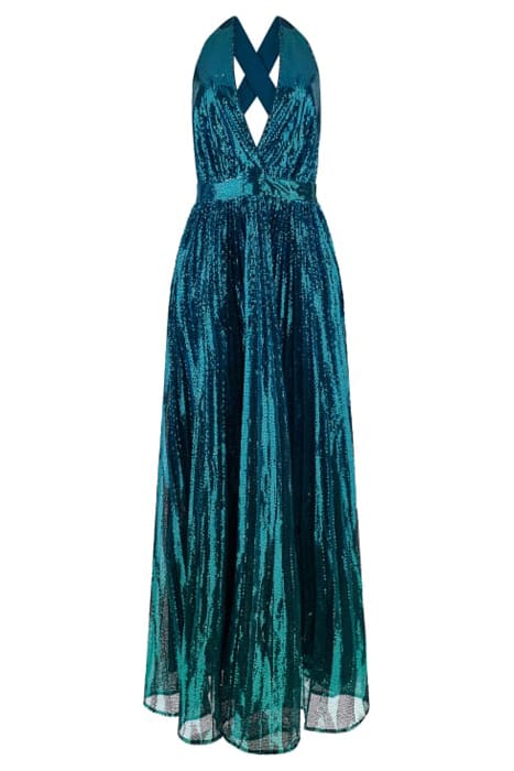 MARCIANO BY GUESS BRYCE PLEATED DRESS ORNATE TEAL MULTI 3