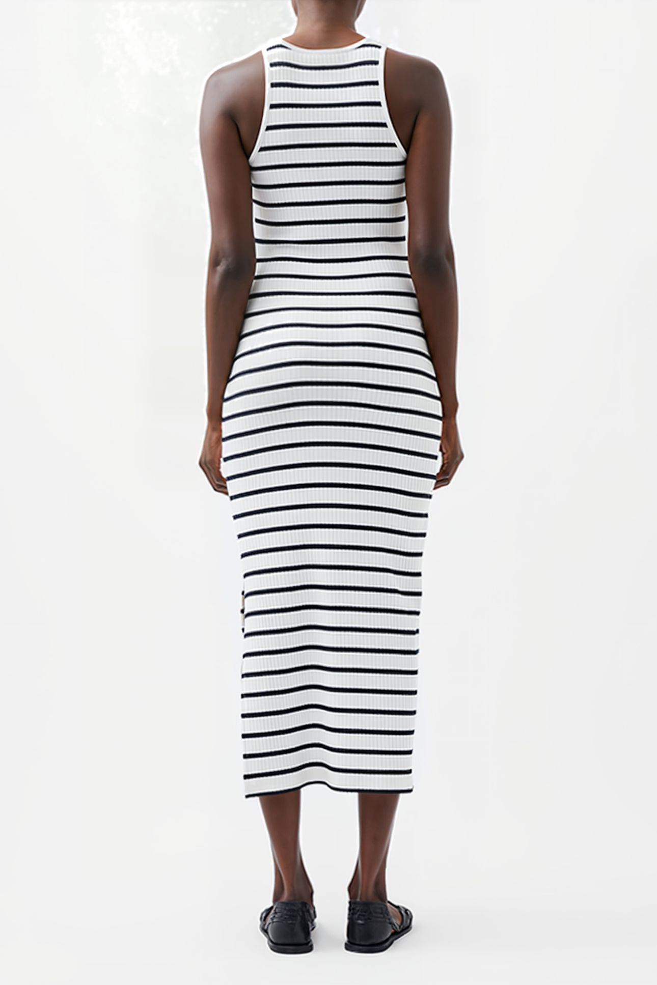 TOMMY RIB STRIPE RACER BK DRES WHITE 2