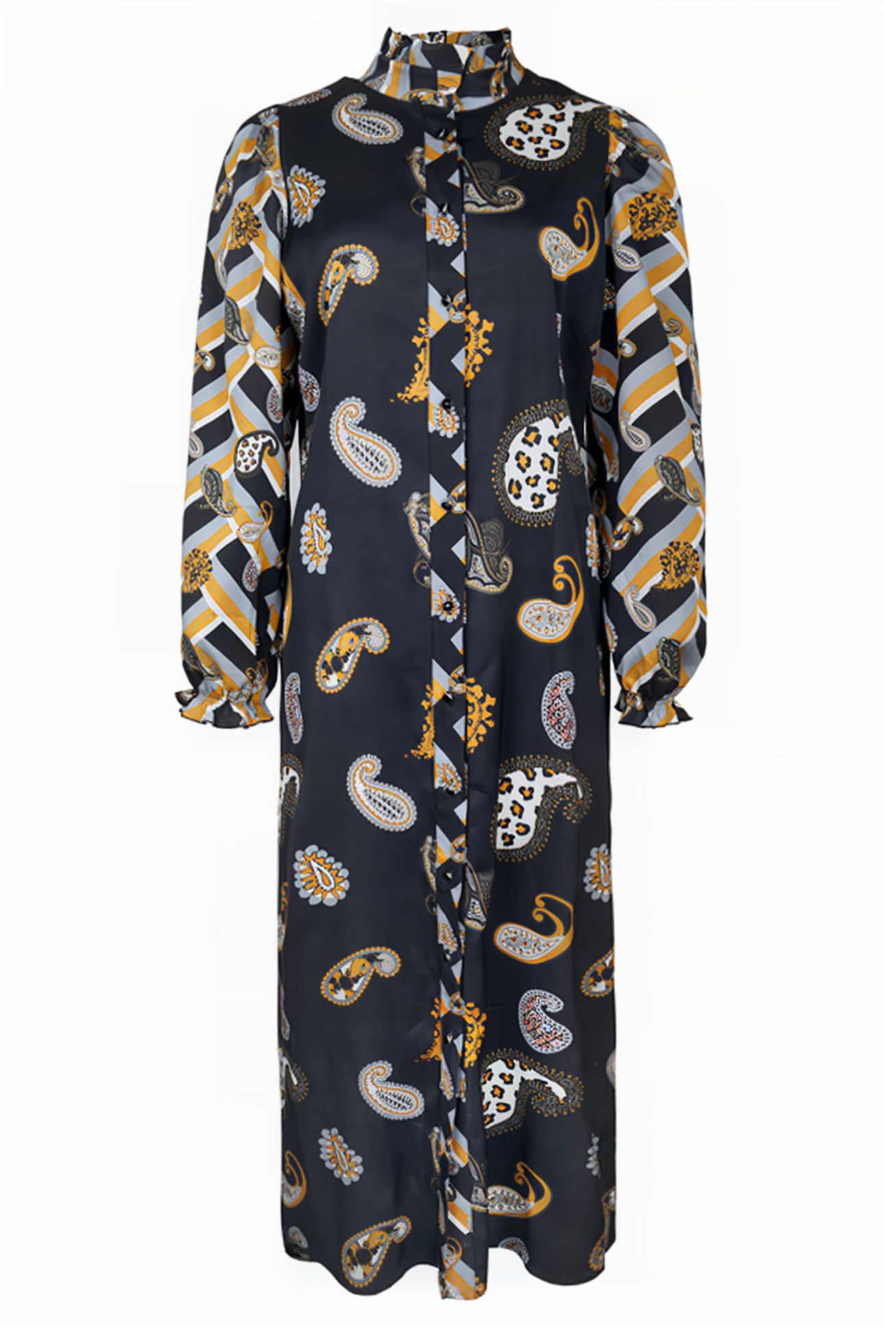 DRESS MAINZ BLACK WITH PAISLEY 1