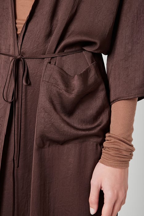 7/8 SLEEVES BELTED KIMONO JACKET CHOCOLAT 5