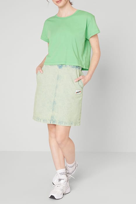 HIGH WAIST SHORT SKIRT SUR TEINTURE VERT 3