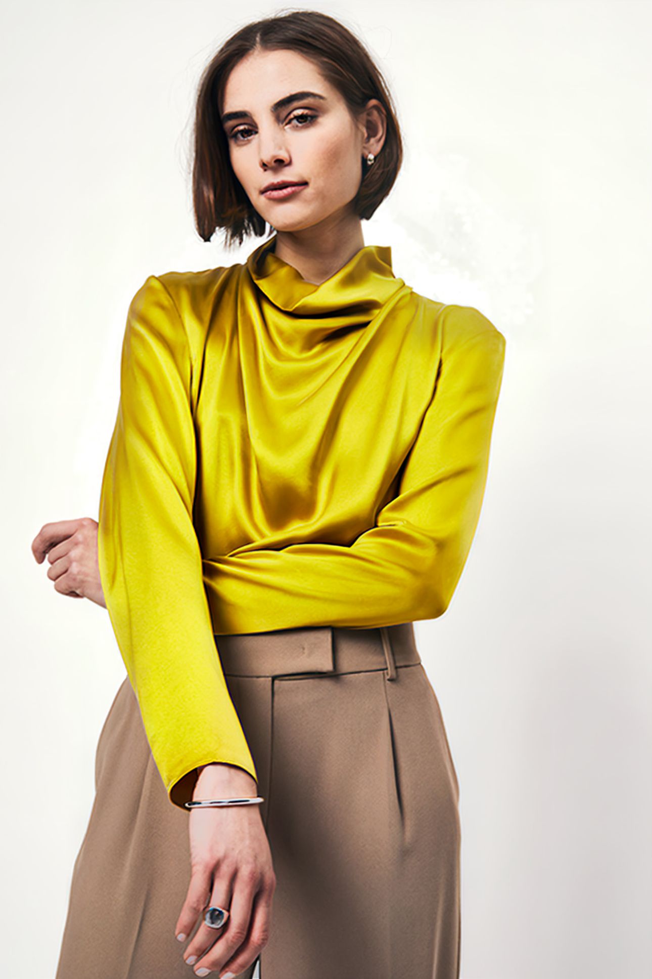 IPSUM SILK DRAPEY TOP GOLDEN GINGER 1