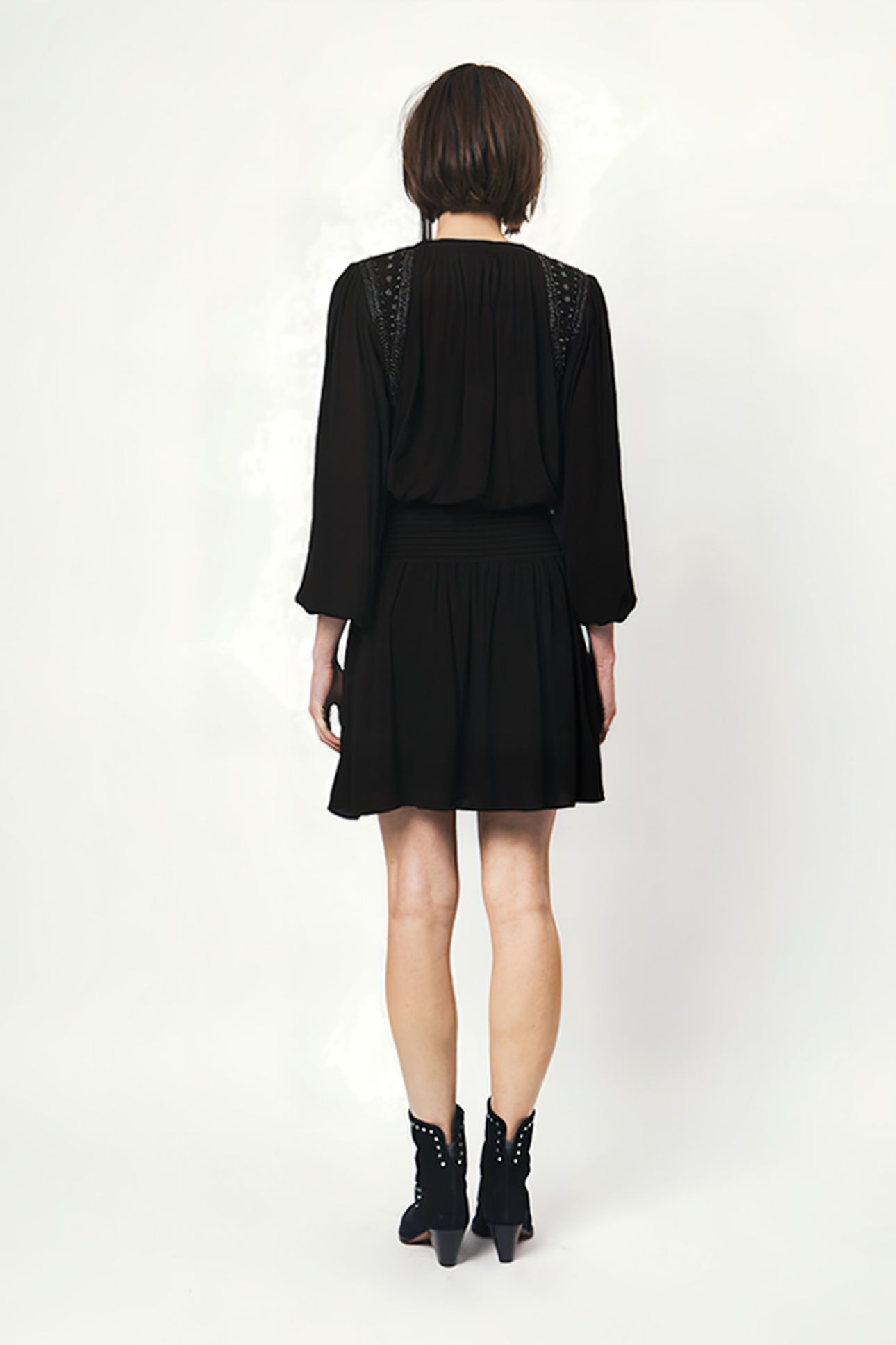 NIROKA EMBELLISHED SKIRT WASHED BLACK 2