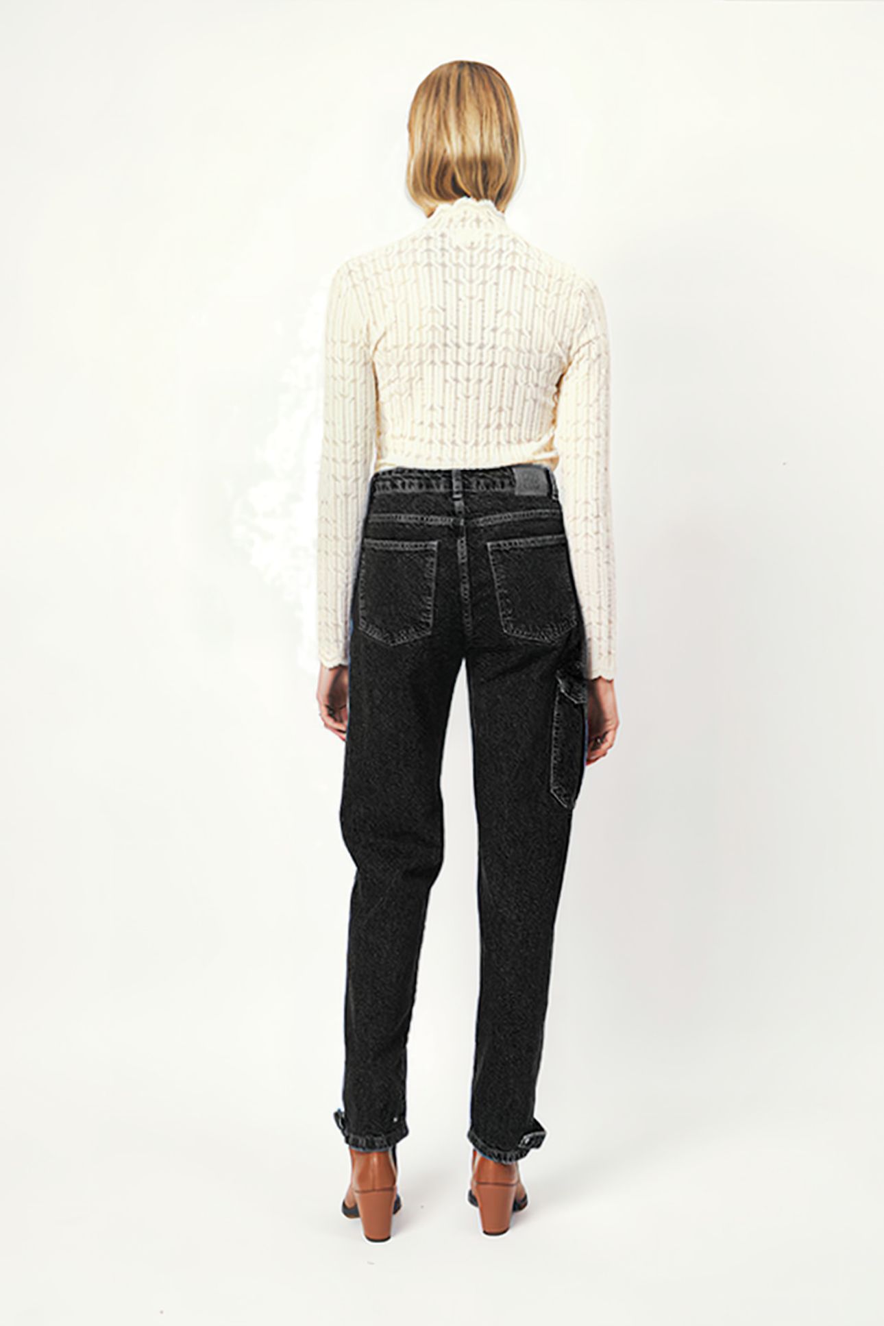 PRESTON CARGO JEANS WASHED BLACK 2