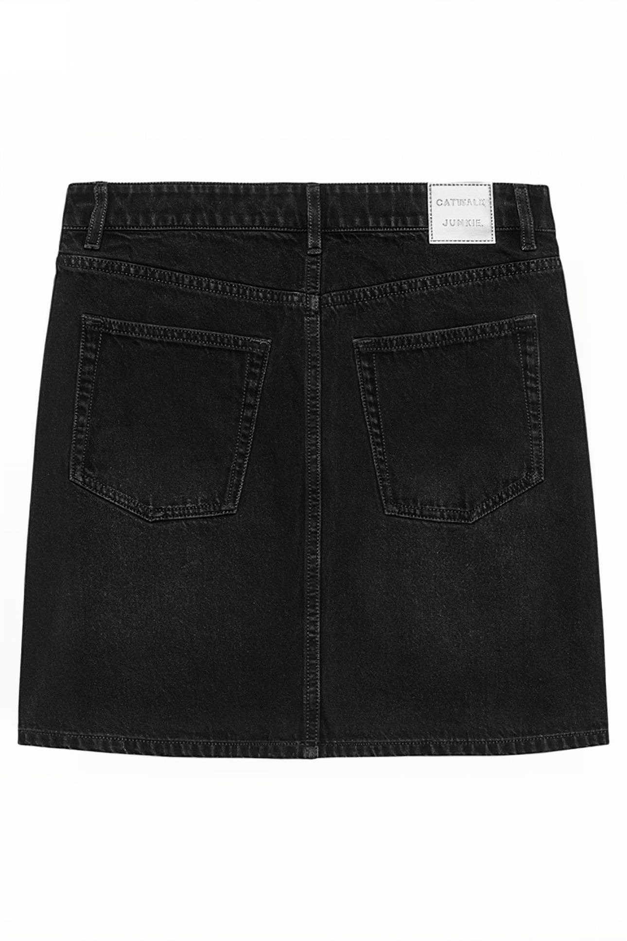 BUTTON UP DENIM SHORT SKIRT WASHED BLACK 5
