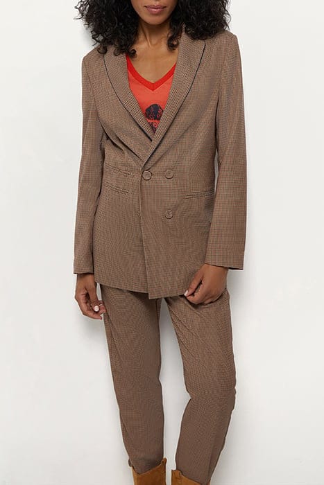 VALERIA - MAHOGANY HOUNDSTOOTH PATTERN SUIT JACKET 1