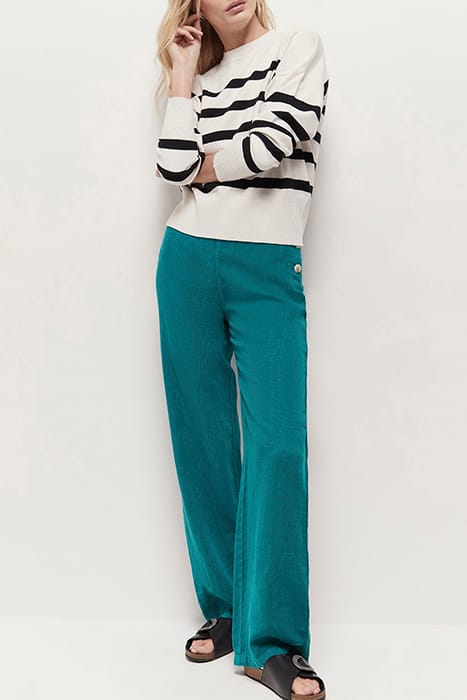 TIANA - ECRU KNITTED JUMPER WITH STRIPES AND DANCER EMBROIDE 4