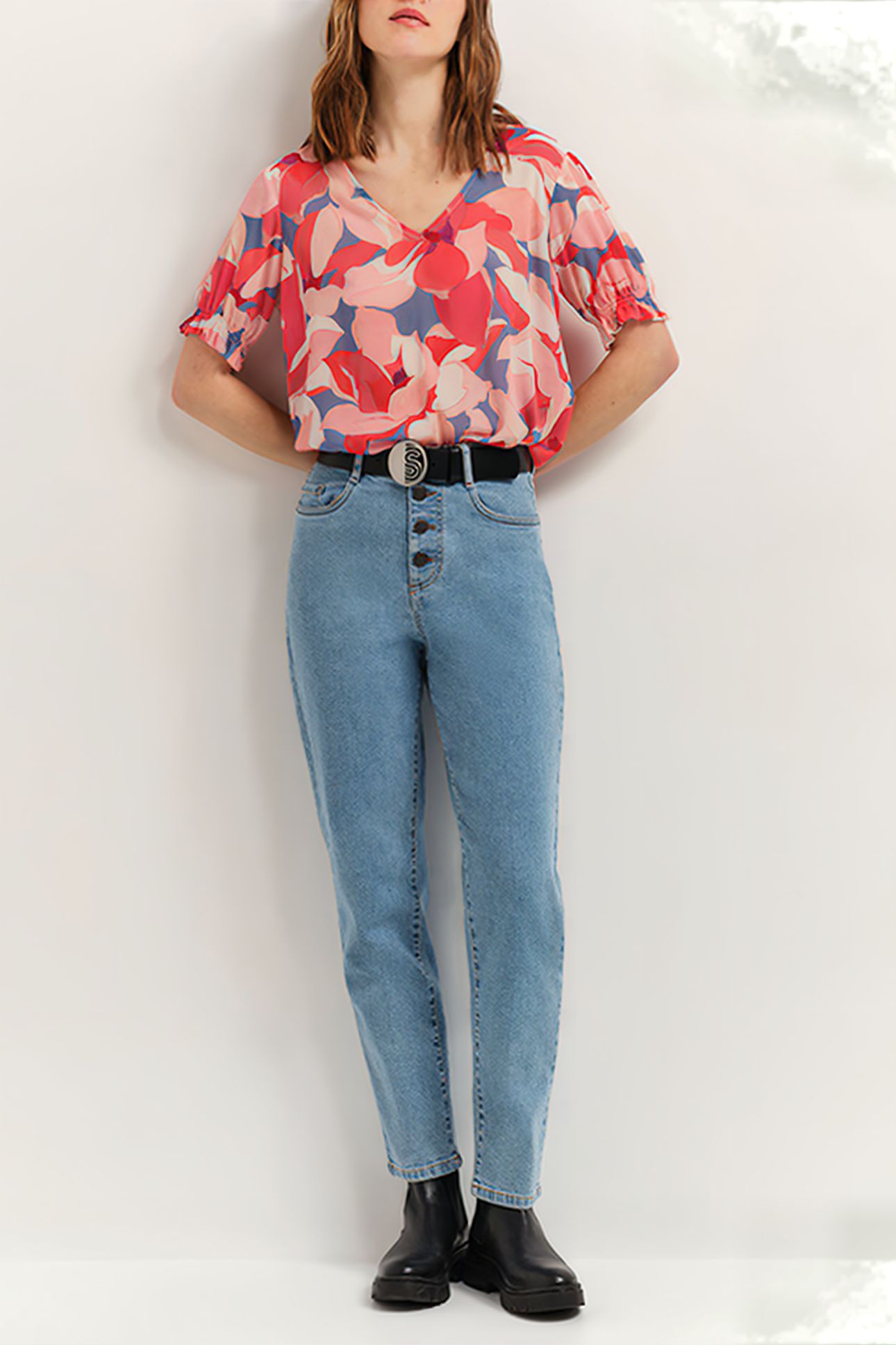 CABALA - HIBISCUS TOP WITH CAMELLIA MAXI PRINT 3