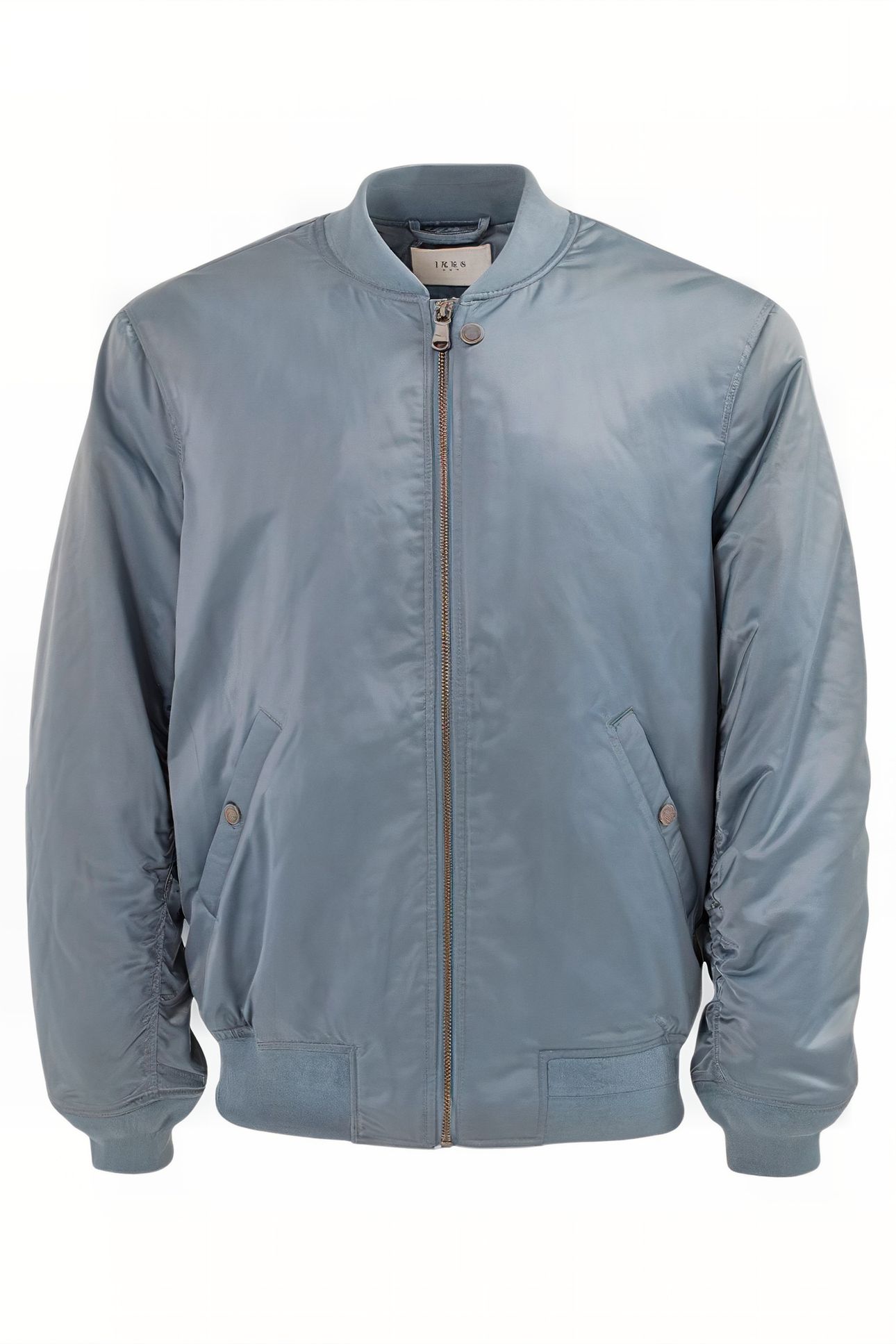 LIGHT BLUE SATIN NYLON BOMBER JACKET 4