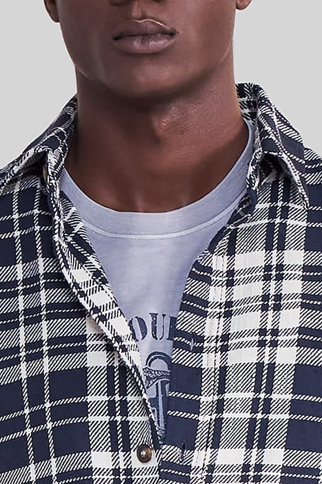NAVY CHECK REGULAR OVERSHIRT 6