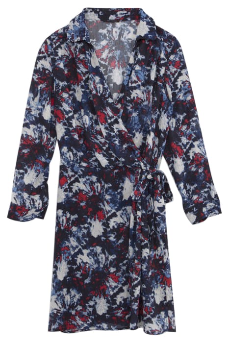 NAVY RECYCLED DRESS WITH BATIK FLOWER PRINT 3