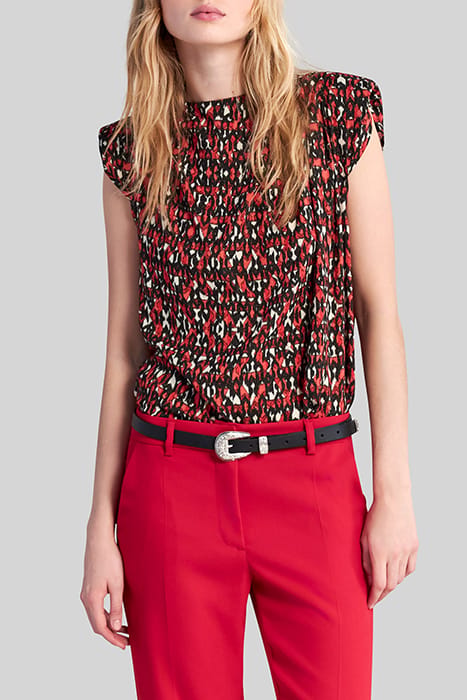 BLACK TOP WITH IKAT PRINT 1