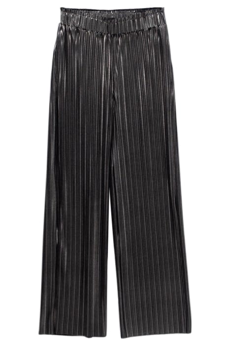 SILVER PLEATED WIDE-LEG TROUSERS 4