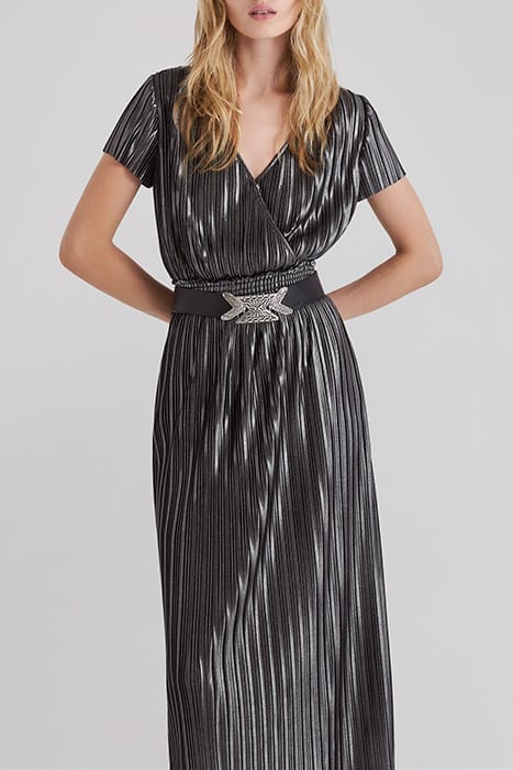 SILVER PLEATED LONG DRESS 4