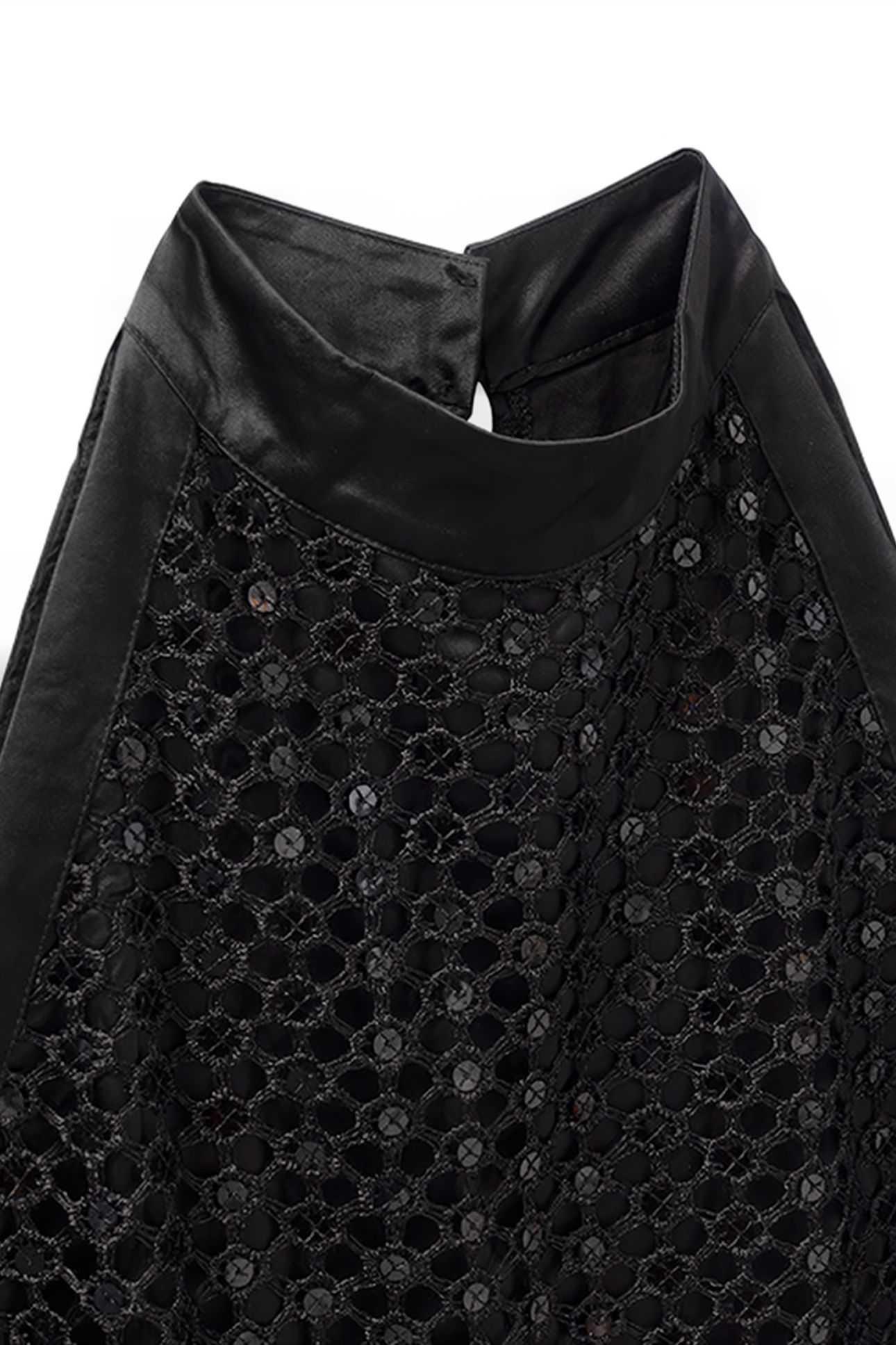 BLACK LACE MIDI DRESS WITH AMERICAN ARMHOLES 7