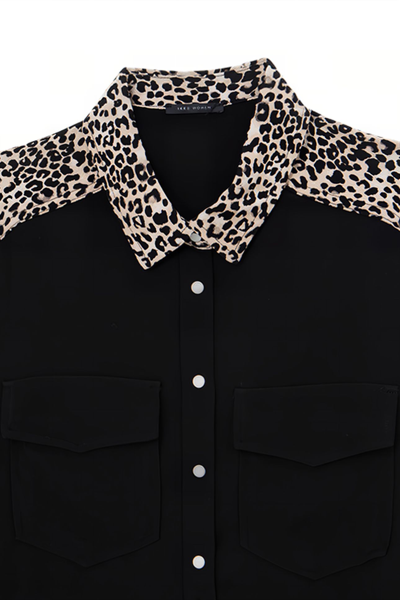 BLACK LENZING™ ECOVERO™ ROCK LEOPARD DETAIL SHIRT 6