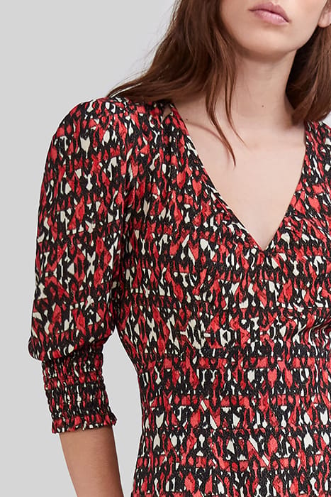 BLACK IKAT PRINT MIDI DRESS 4