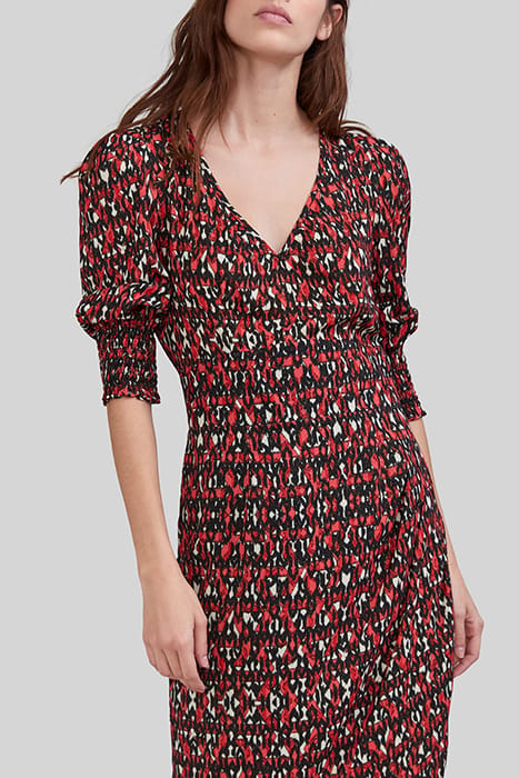 BLACK IKAT PRINT MIDI DRESS 3