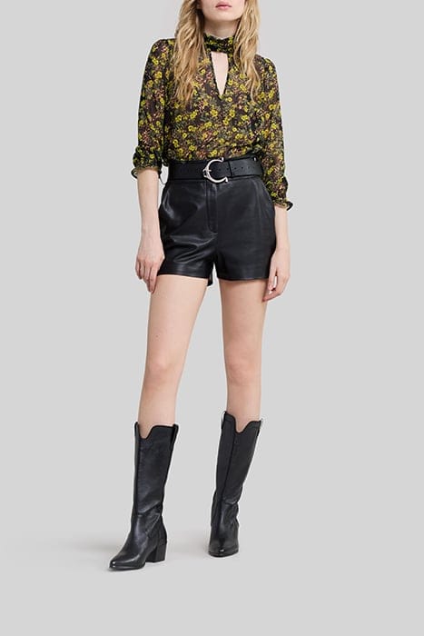 BLACK RECYCLED BLOUSE WITH FLORAL LEOPARD PRINT 3