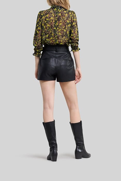 BLACK RECYCLED BLOUSE WITH FLORAL LEOPARD PRINT 4