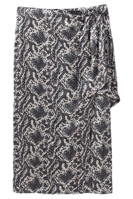 OFF-WHITE SATIN SKIRT WITH GRAPHIC PYTHON PRINT 4