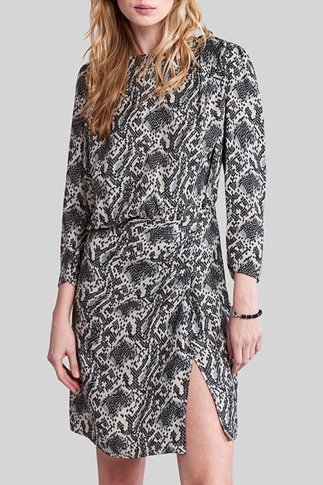 OFF-WHITE SATIN DRESS WITH GRAPHIC PYTHON PRINT 1