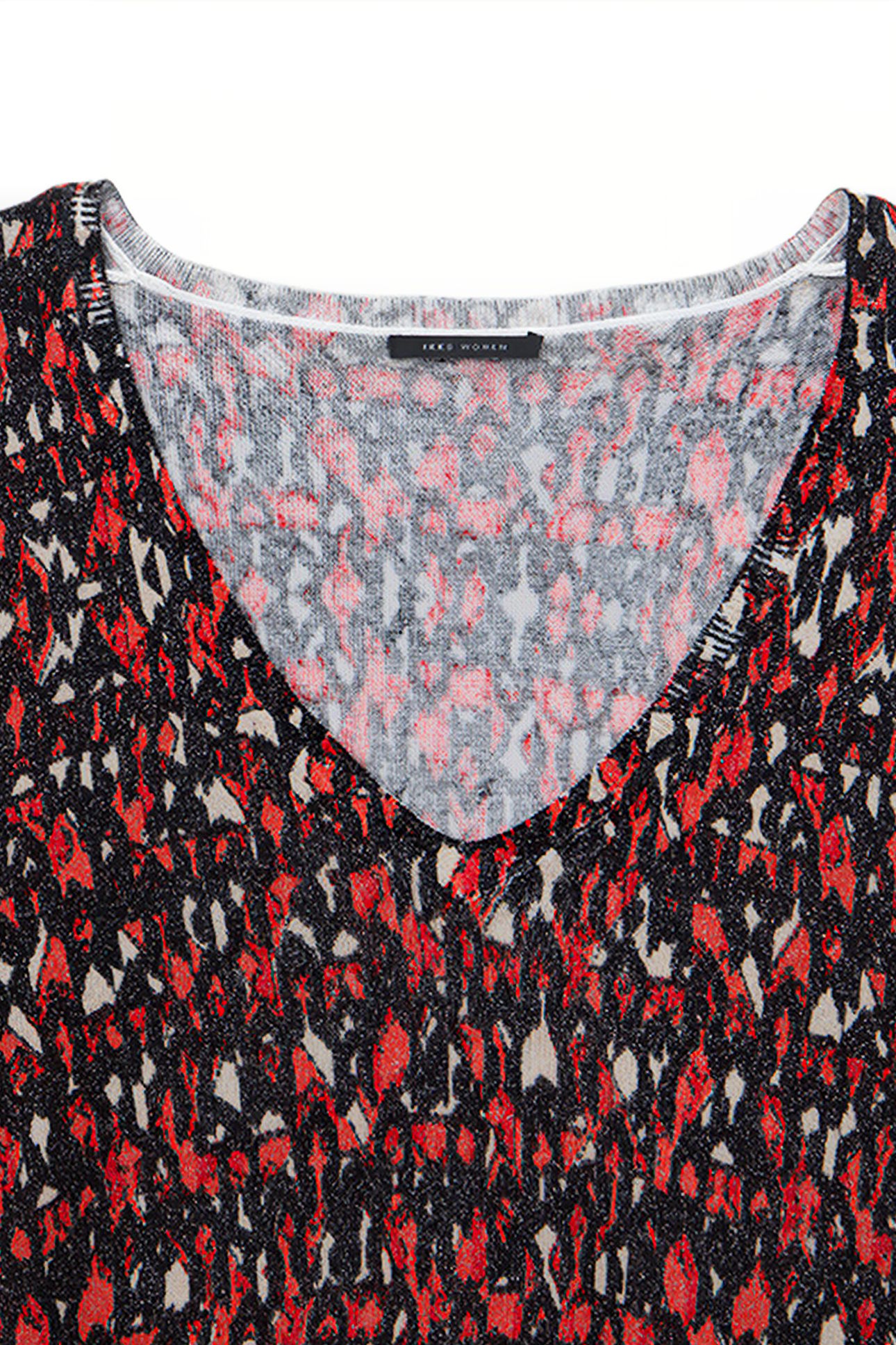 BLACK FINE KNIT SWEATER WITH IKAT PRINT 6