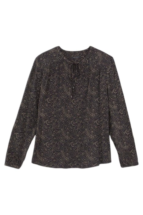 KHAKI LENZING™ ECOVERO™ FLORAL PAISLEY BLOUSE 4