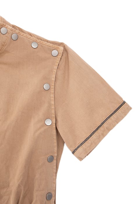 CAMEL DENIM DRESS, PRETTY BRAID, SIDE PRESS STUDS 6