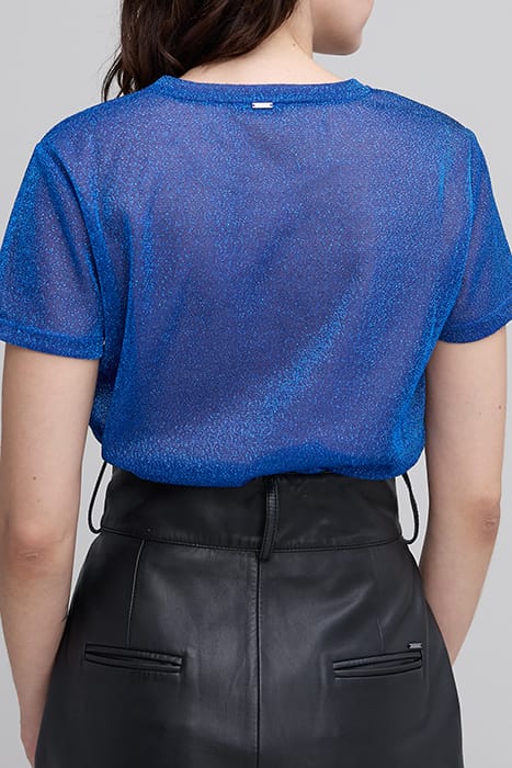 COBALT LUREX T-SHIRT WITH ANIMAL PRINT 2