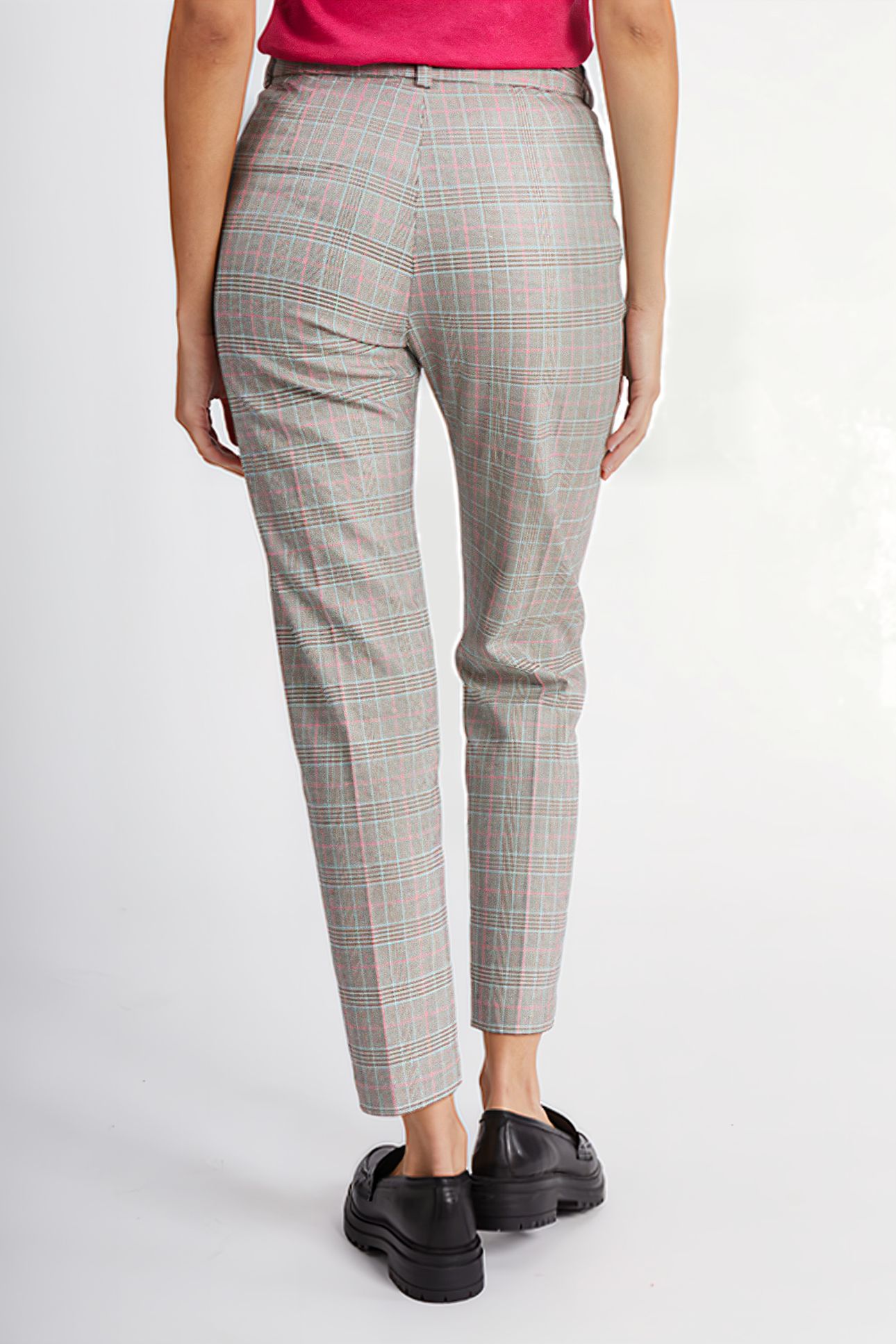 BEIGE CHECK SUIT TROUSERS 2