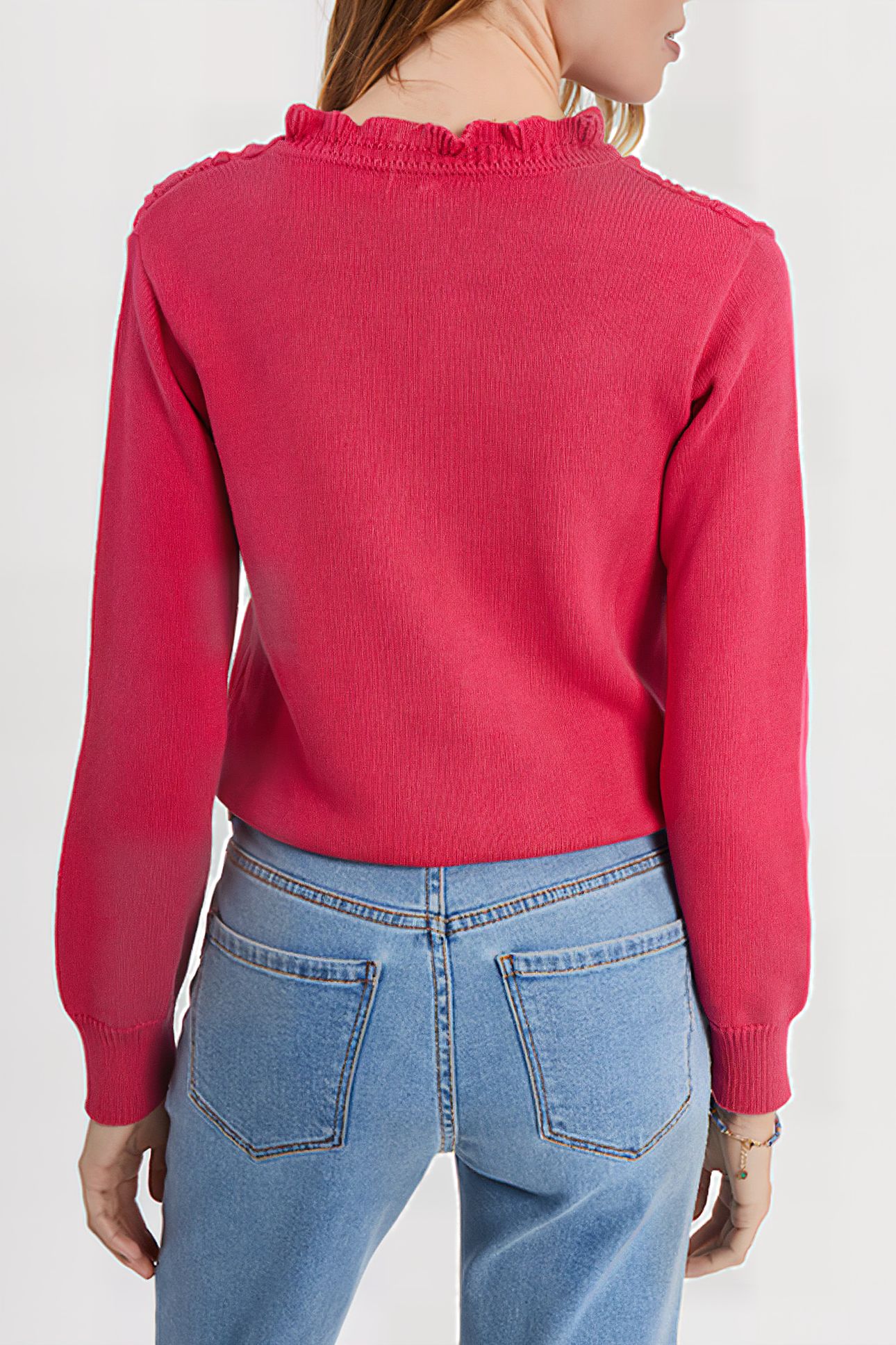 MAGENTA DECORATIVE KNIT SWEATER 2