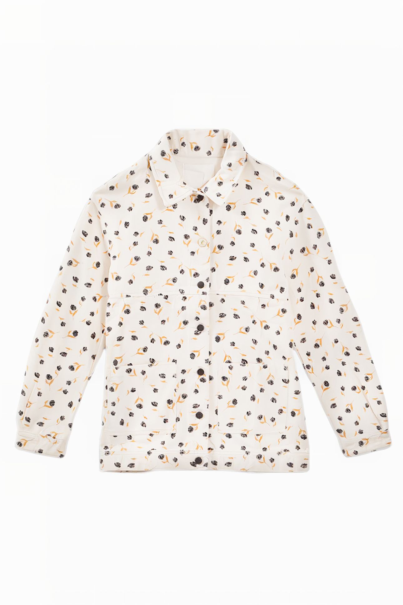 ECRU DENIM JACKET WITH ROCK MINI-FLOWER PRINT 2