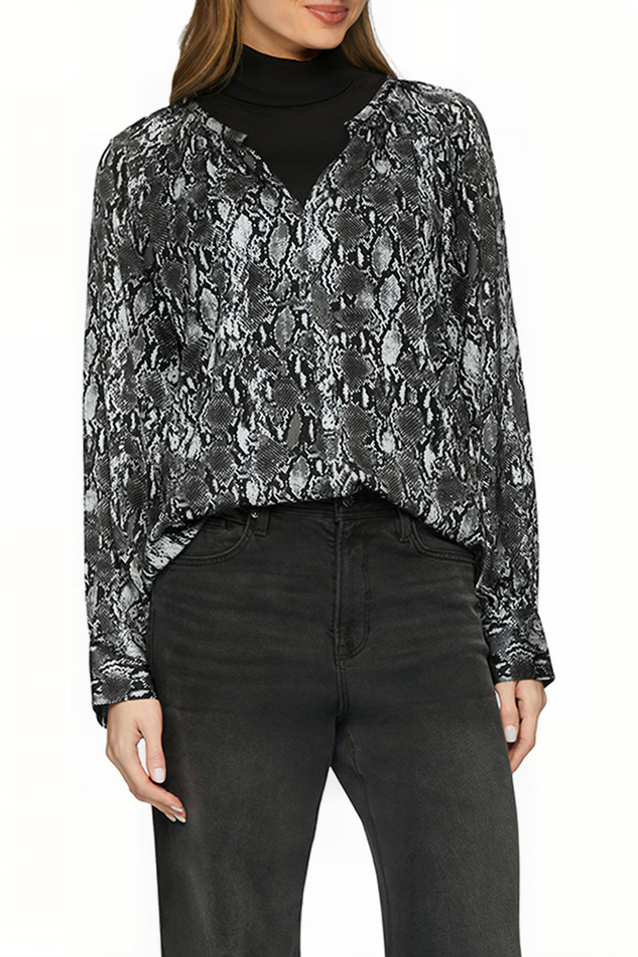 S.OLIVER BLOUSES GREY/BLACK 1