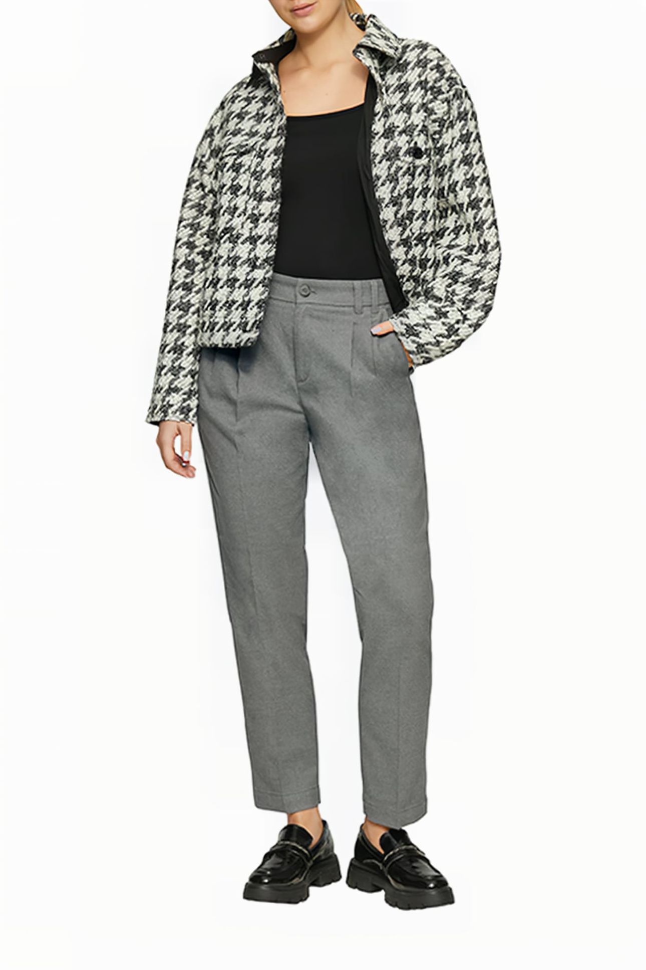 S.OLIVER PANTS GREY/BLACK 2