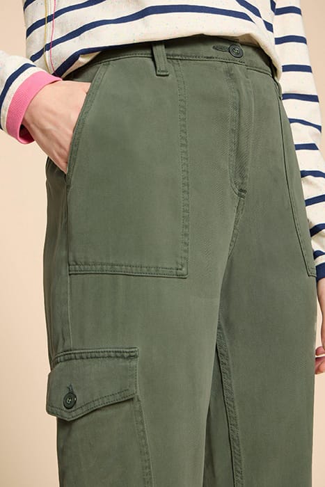 ARLO TENCEL CARGO TROUSER MID GREEN 6