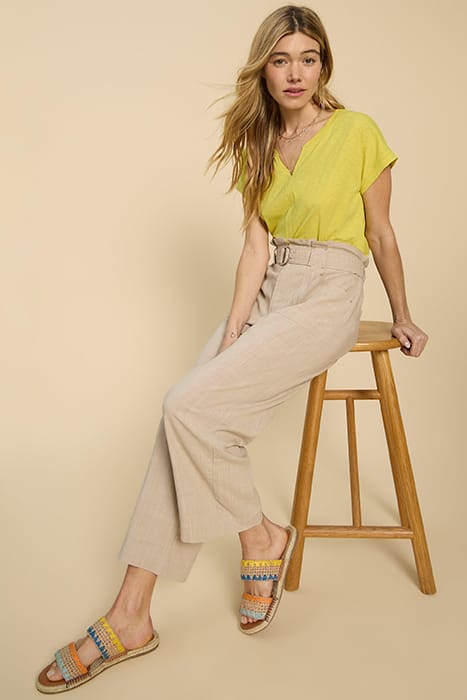 NELLY NOTCH NECK TEE BRIGHT YELLOW 3