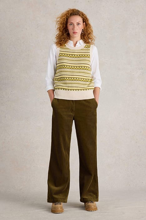 FAIRISLE STRIPE TANK CHARTREUSE MULTI 1