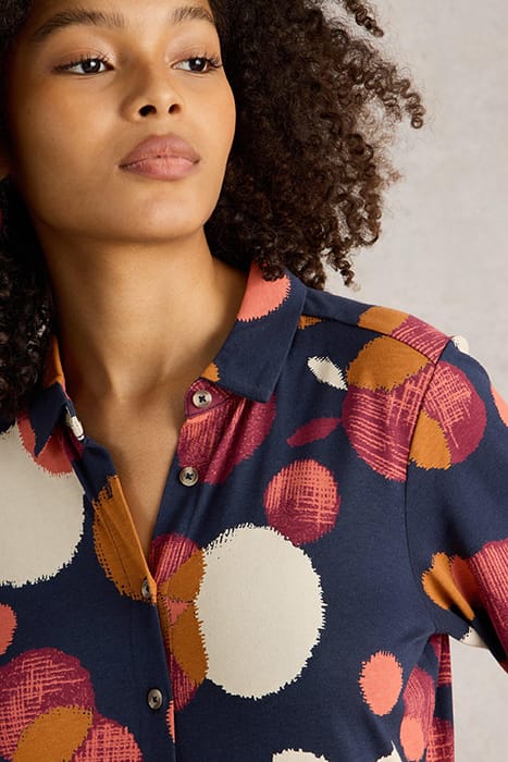 RUA JERSEY SHIRT DRESS NAVY PRINT 5