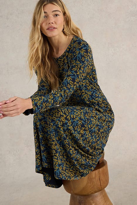 MADELINE JERSEY DRESS NAVY PRINT 4