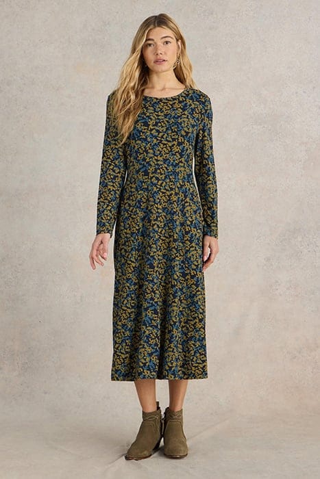 MADELINE JERSEY DRESS NAVY PRINT 1