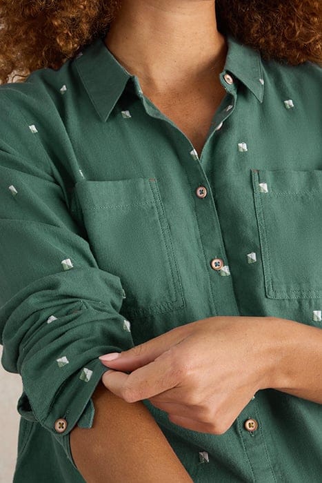 SOPHIE ORGANIC COTTON SHIRT GREEN MULTI 5