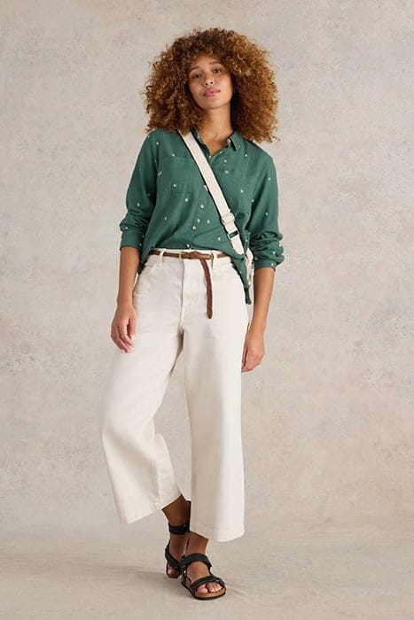 SOPHIE ORGANIC COTTON SHIRT GREEN MULTI 3