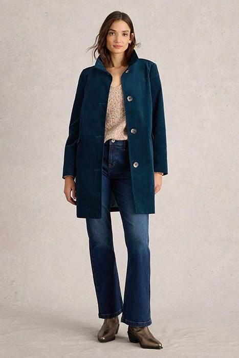 KARLA VELVET COAT DARK TEAL 1