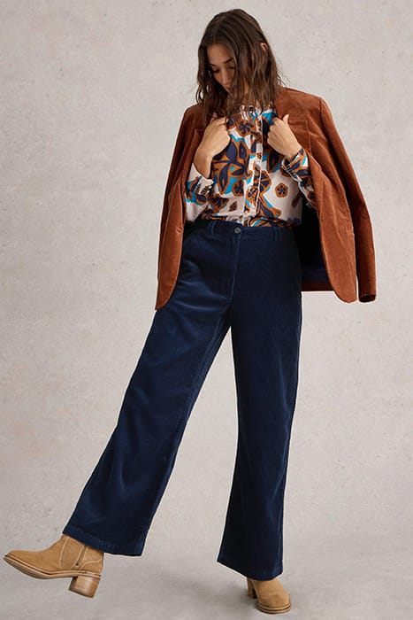 BELLE CORD WIDE LEG TROUSER DARK NAVY 4